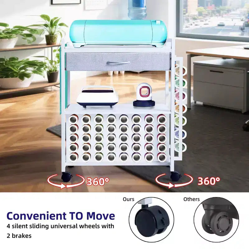 Carrello portaoggetti e organizer per hobby, compatibile con macchina Cricut, organizer da rolling per hobby