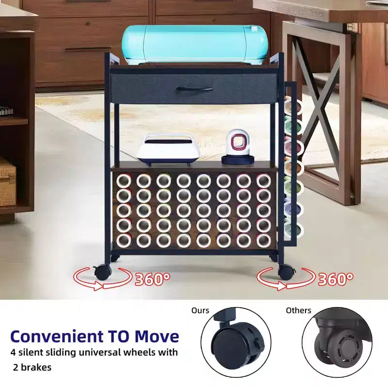 Carrello portaoggetti e organizer per hobby, compatibile con macchina Cricut, organizer da rolling per hobby