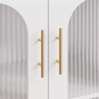 Credenza Buffet, Mobile Contenitore Moderno con Ante in Vetro e Scaffali Regolabili, Mobile Organizzativo Multifunzionale da 100 cm