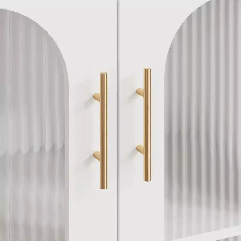Credenza Buffet, Mobile Contenitore Moderno con Ante in Vetro e Scaffali Regolabili, Mobile Organizzativo Multifunzionale da 100 cm