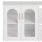 Credenza Buffet, Mobile Contenitore Moderno con Ante in Vetro e Scaffali Regolabili, Mobile Organizzativo Multifunzionale da 100 cm