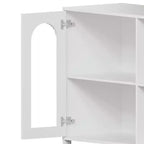 Credenza Buffet, Mobile Contenitore Moderno con Ante in Vetro e Scaffali Regolabili, Mobile Organizzativo Multifunzionale da 100 cm