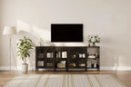 Credenza Buffet, Mobile Contenitore Moderno con Ante in Vetro e Scaffali Regolabili, Mobile Organizzativo Multifunzionale da 100 cm