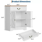 Credenza a Buffet in Stile Fattoria con Spazio di Archiviazione, Credenza Bianca con 4 Ante e 2 Cassetti, Scaffali Regolabili Mobile per Caffè, Contenitore Multi-Funzionale
