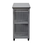 Isola da Cucina da Esterno in Legno di Abete con Contenitore, Carrello da Cucina Scorrevole Bloccabile con Piano in Acciaio Inox, Portasciugamani e Portaspezie per Patio/Cucina