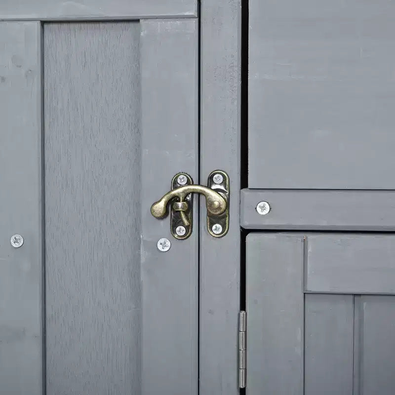 Isola da Cucina da Esterno in Legno di Abete con Contenitore, Carrello da Cucina Scorrevole Bloccabile con Piano in Acciaio Inox, Portasciugamani e Portaspezie per Patio/Cucina