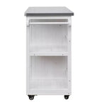 Isola da Cucina da Esterno in Legno di Abete con Contenitore, Carrello da Cucina Scorrevole Bloccabile con Piano in Acciaio Inox, Portasciugamani e Portaspezie per Patio/Cucina
