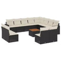 vidaXL Garden Sofa Set Black, Cream White
