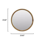 Specchio da parete decorativo rotondo in legno naturale, specchio da parete rustico moderno di metà secolo per bagno o ingresso - Legno naturale