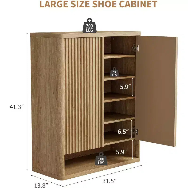 Scarpiera Moderna in Legno, Ripiani Regolabili, Grande Organizer per Ingresso, per Ingresso, Soggiorno