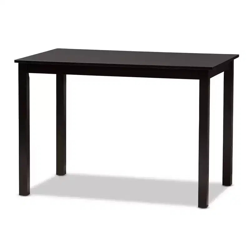 Set 5 pz. tavolo da pranzo in tessuto moderno e contemporaneo marrone scuro/beige: tavolo rettangolare, sedie in poliestere