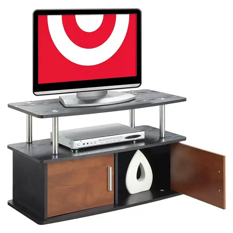 Mobile TV Deluxe a 2 Ante per TV fino a 36" con Ante Color Ciliegio: Moderno Metà Secolo, Centro Intrattenimento, Capacità 36 kg