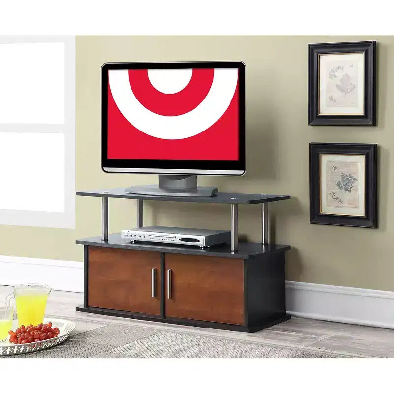 Mobile TV Deluxe a 2 Ante per TV fino a 36" con Ante Color Ciliegio: Moderno Metà Secolo, Centro Intrattenimento, Capacità 36 kg