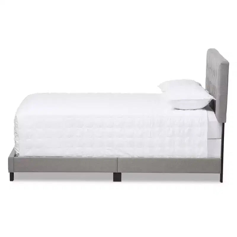 Letto imbottito in tessuto moderno e contemporaneo