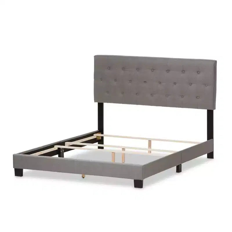 Letto imbottito in tessuto moderno e contemporaneo