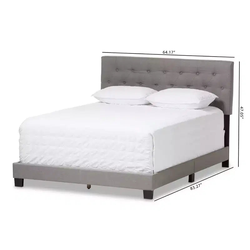 Letto imbottito in tessuto moderno e contemporaneo