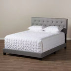 Letto imbottito in tessuto moderno e contemporaneo