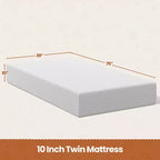 Materasso in memory foam con gel da 10 pollici al profumo di tè verde, tecnologia di raffreddamento, 3 strati di schiuma
